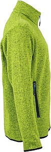 Pánská fleecová bunda James Nicholson knit fleece jacket men, jasně zelená/modrá, vel. S