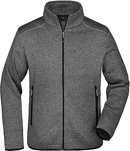 Pánská fleecová bunda James Nicholson knit fleece jacket men, stříbrná/tmavě šedá, vel. L - bundy s vlastním potiskem