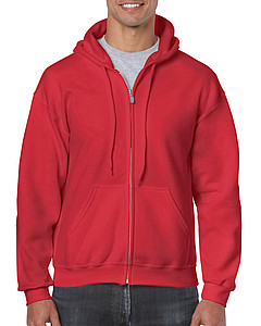 Pánská mikina GILDAN HEAVY BLEND ADULT FULL ZIP HOODED 271g, červená, S