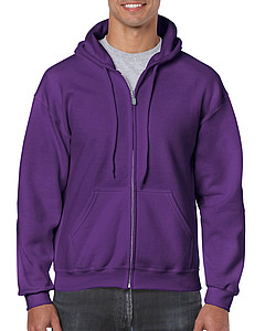 Pánská mikina GILDAN HEAVY BLEND ADULT FULL ZIP HOODED 271g, tmavě fialová, S