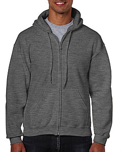 Pánská mikina GILDAN HEAVY BLEND ADULT FULL ZIP HOODED 271g, tmavě šedá, S