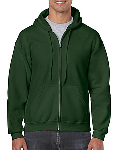 Pánská mikina GILDAN HEAVY BLEND ADULT FULL ZIP HOODED 271g, tmavě zelená, S