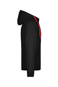 Pánská mikina James & Nicholson Doubleface, černá/červená, velikost L