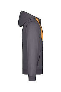 Pánská mikina James & Nicholson Doubleface, šedá/oranžová, velikost L