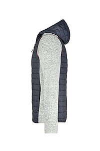 Pánská mikina James & Nicholson, světle šedý melír/antracitová, velikost 3XL