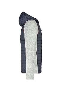 Pánská mikina James & Nicholson, světle šedý melír/antracitová, velikost 3XL