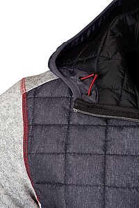 Pánská mikina James & Nicholson, světle šedý melír/antracitová, velikost 3XL