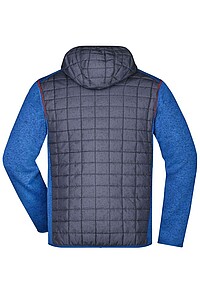 Pánská mikina James & Nicholson, světle šedý melír/antracitová, velikost 3XL