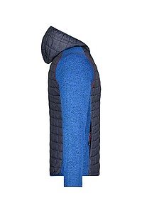 Pánská mikina James & Nicholson, světle šedý melír/antracitová, velikost 3XL