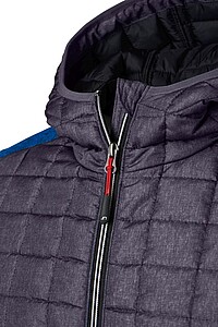 Pánská mikina James & Nicholson, světle šedý melír/antracitová, velikost 3XL