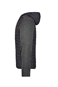 Pánská mikina James & Nicholson, tmavě šedý melír/antracitová, velikost 3XL