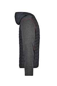 Pánská mikina James & Nicholson, tmavě šedý melír/antracitová, velikost 3XL