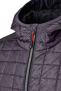 Pánská mikina James & Nicholson, tmavě šedý melír/antracitová, velikost 3XL