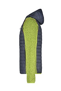 Pánská mikina James & Nicholson, zelený melír/antracitová, velikost 3XL