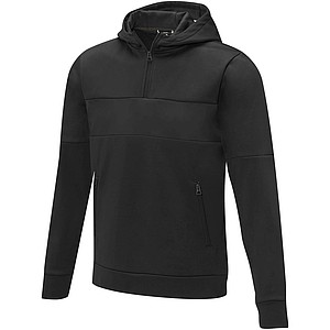 Pánská mikina s kapucí a čtvrtinovým zipem Elevate SAYAN, černá, vel. 3XL