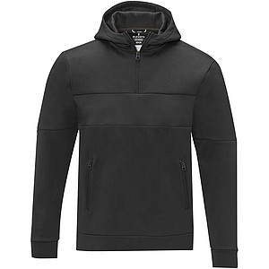 Pánská mikina s kapucí a čtvrtinovým zipem Elevate SAYAN, černá, vel. 3XL