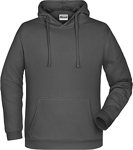 Pánská mikina s kapucí James Nicholson sweat hoodie men, antracitová, vel. L - potisk mikin