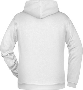 Pánská mikina s kapucí James Nicholson sweat hoodie men, bílá, vel. S