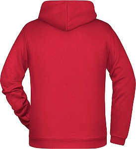 Pánská mikina s kapucí James Nicholson sweat hoodie men, červená, vel. M