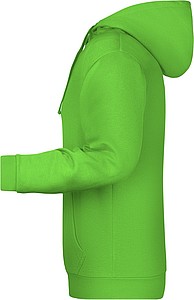 Pánská mikina s kapucí James Nicholson sweat hoodie men, jasně zelená, vel. S
