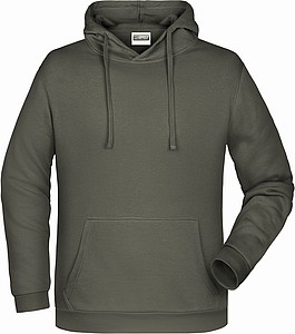 Pánská mikina s kapucí James Nicholson sweat hoodie men, šedá, vel. S