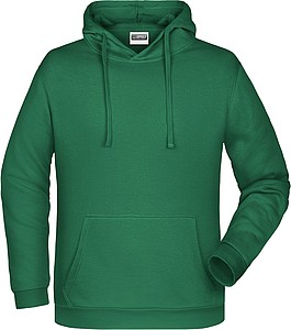 Pánská mikina s kapucí James Nicholson sweat hoodie men, sv. zelená, vel. S