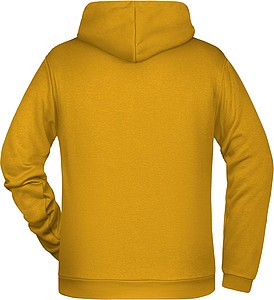Pánská mikina s kapucí James Nicholson sweat hoodie men, tmavě žlutá, vel. S
