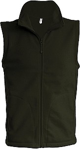 Pánská mikrofleecová vesta Kariban fleece vest men, vojenská tmavá zelená, vel. L - vesta s potiskem