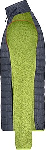 Pánská pletená bunda JAMES & NICHOLSON, jasně zelená/antracitová, 2XL