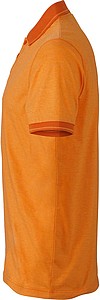 Pánská polokošile James Nicholson polo melange men, oranžová/tmavě oranžová, vel. S