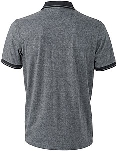 Pánská polokošile James Nicholson polo melange men, šedá/černá, vel. S