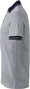 Pánská polokošile James Nicholson polo melange men, šedá/námořní modrá, vel. S