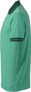 Pánská polokošile James Nicholson polo melange men, zelená/tmavě zelená, vel. S