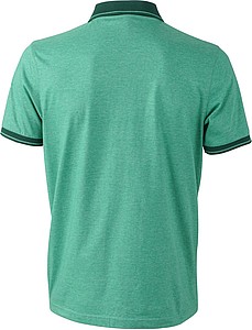 Pánská polokošile James Nicholson polo melange men, zelená/tmavě zelená, vel. S