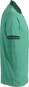 Pánská polokošile James Nicholson polo melange men, zelená/tmavě zelená, vel. S