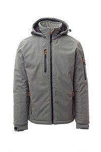 Pánská softshellová bunda PAYPER CREEK PAD ULTRALITE, šedá, 3XL - bunda s potiskem