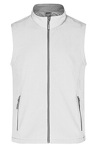 Pánská vesta James & Nicholson Promo softshell, bílá XL