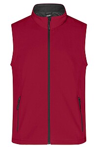 Pánská vesta James & Nicholson Promo softshell, červená/černá, velikost XL