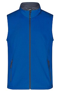 Pánská vesta James & Nicholson Promo softshell, královská modrá/námořní modrá, velikost XL