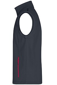 Pánská vesta James & Nicholson Promo softshell, tmavě šedá/červená, velikost XL