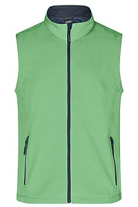 Pánská vesta James & Nicholson Promo softshell, zelená/námořní modrá, velikost XL - vesta s potiskem