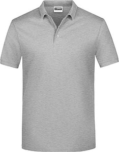 Pánské piqué polo James & Nicholson, šedý melír, XL