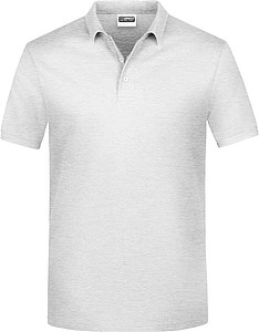 Pánské piqué polo James & Nicholson, světle šedý melír, S