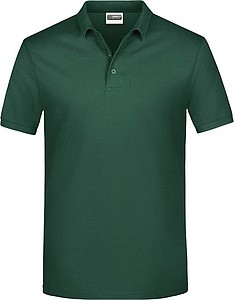 Pánské piqué polo James & Nicholson, tmavě zelená, XL