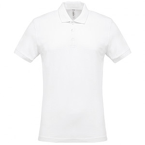 Pánské polotriko KARIBAN SHORT-SLEEVED PIQUÉ POLO SHIRT, bílá, S