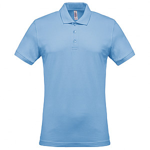 Pánské polotriko KARIBAN SHORT-SLEEVED PIQUÉ POLO SHIRT, světle modrá, L - reklamní polokošile