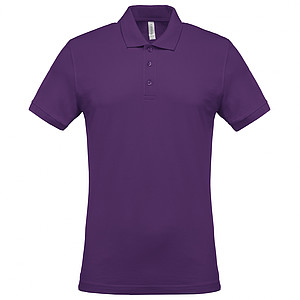 Pánské polotriko KARIBAN SHORT-SLEEVED PIQUÉ POLO SHIRT, tmavě fialová, S