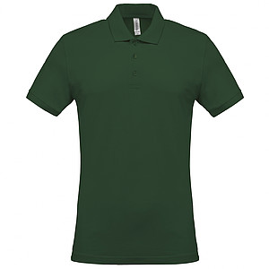 Pánské polotriko KARIBAN SHORT-SLEEVED PIQUÉ POLO SHIRT, tmavě zelená, S