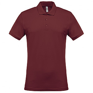 Pánské polotriko KARIBAN SHORT-SLEEVED PIQUÉ POLO SHIRT, vínová, S