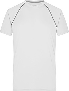 Pánské sportovní tričko James Nicholson sports T-shirt men, bílá/stříbrná, vel. L